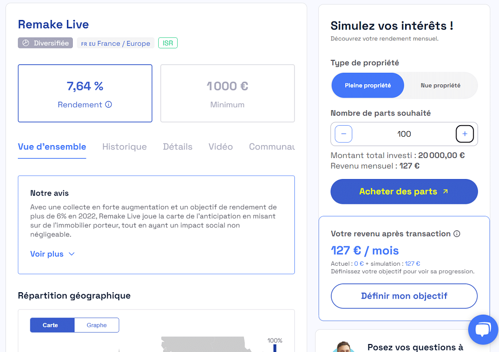 Louve Invest simulation d'investissement