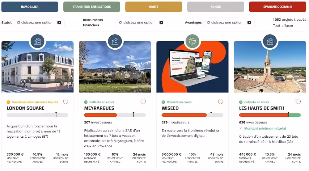 Wiseed liste de projets en financement