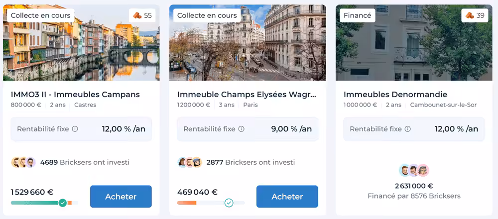 Bricks projets immobilier en financement