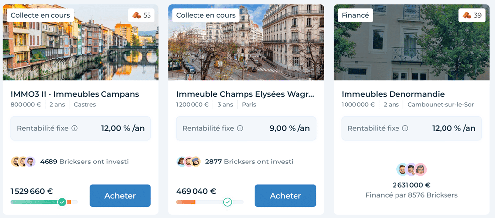 Bricks projets immobilier en financement