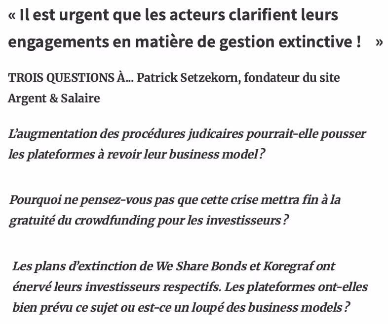 AGEFI Interview Patrick Setzekorn