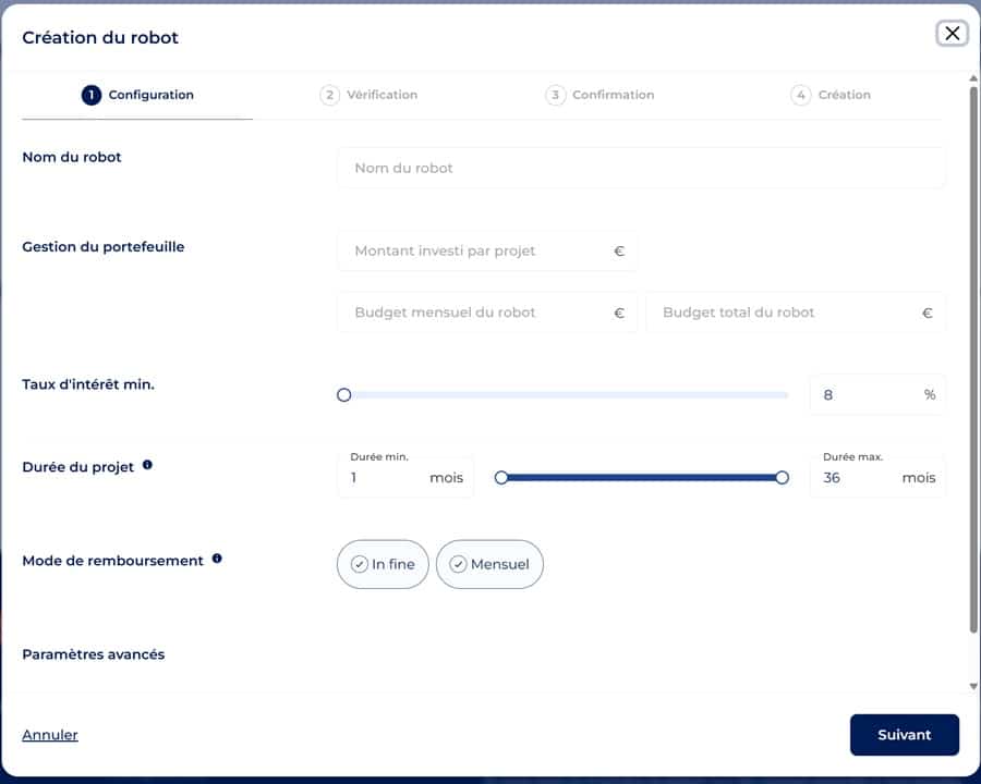 La Première Brique robot d'investissement