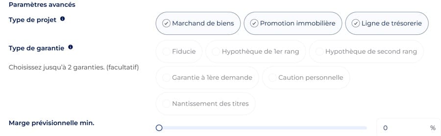 La Première Brique robot d'investissement paramètres avançés