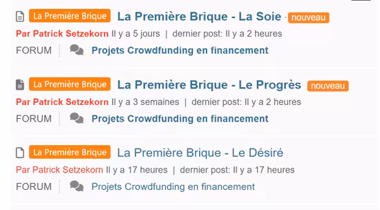 La Première Brique évaluation projets forum